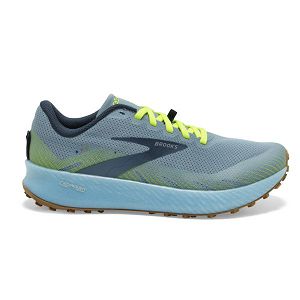 Brooks Catamount Trail Running Shoes - Womens, Blue/Yellow/Green | IE-AQN489630